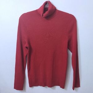 Chico's Reagan Turtleneck Sweater Razzie Red Size 12